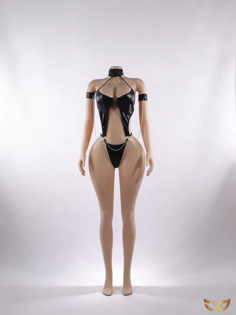 Latex Lingerie Nude - Zwart